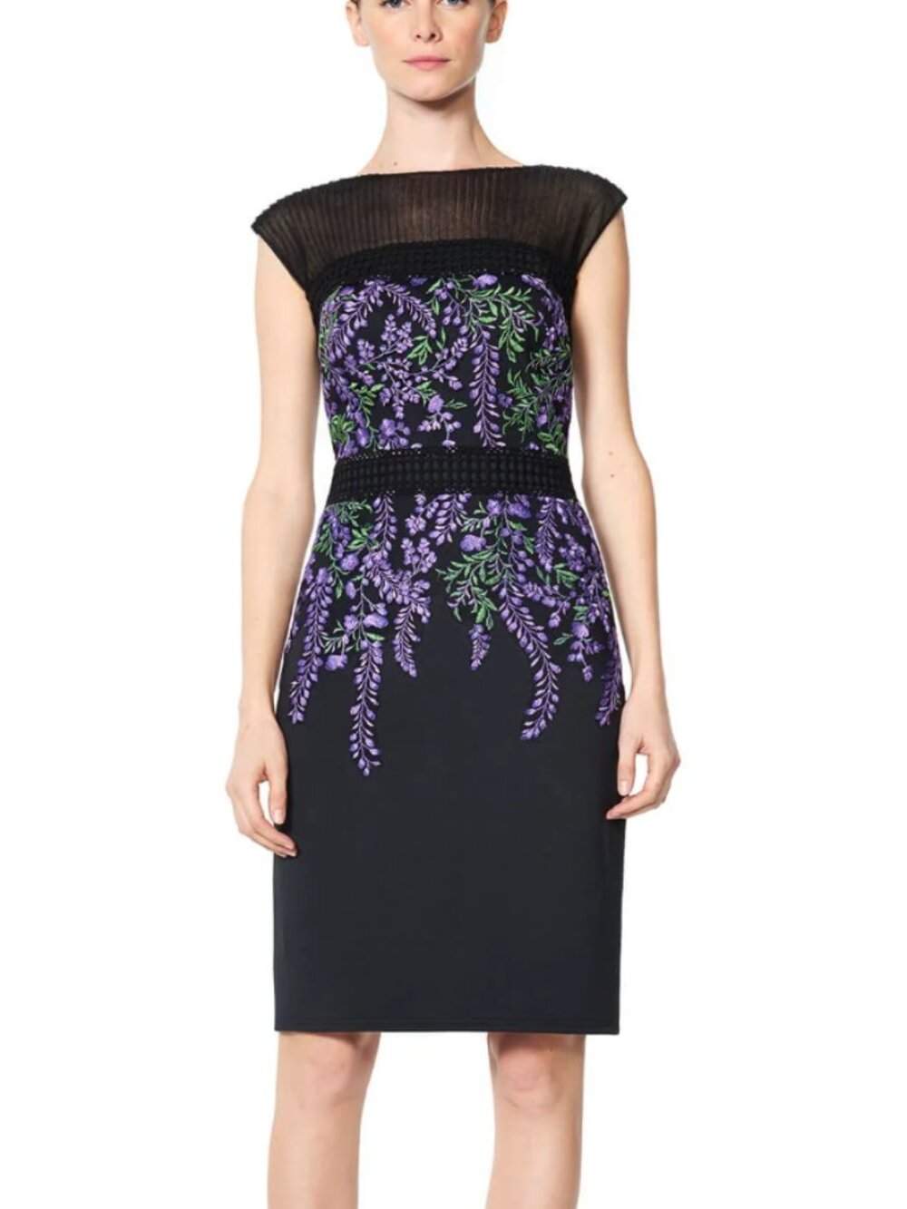 Tadashi Shoji Numa Wisteria Embroidered Cocktail Dress Size 13